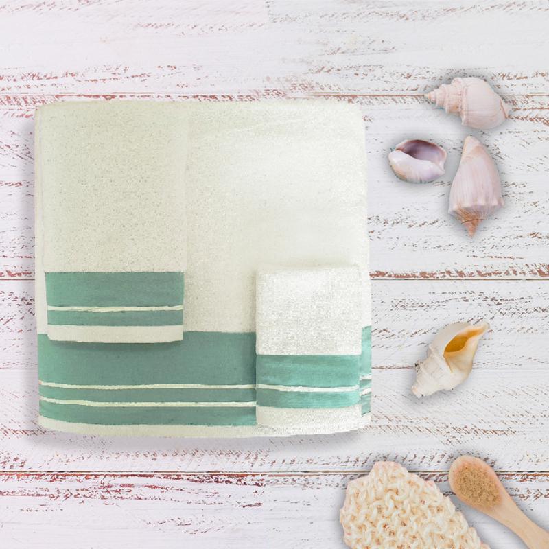 Linen Mint Border Towel Pack